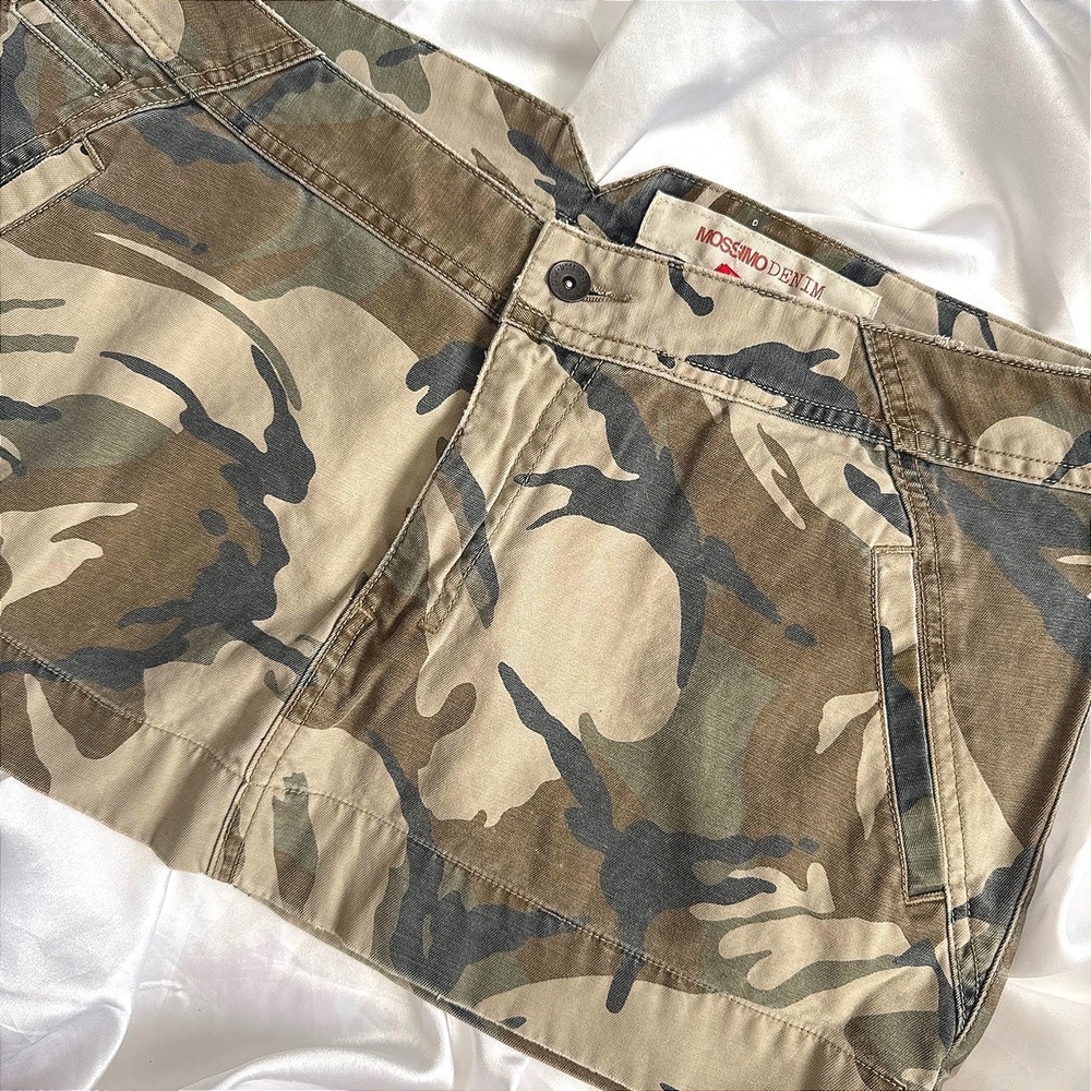 Mossimo Denim Camo Mini Skirt Woodland Camouflage Utility Y2K Size 15